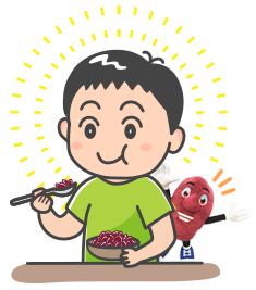 レーズンを食べる子供